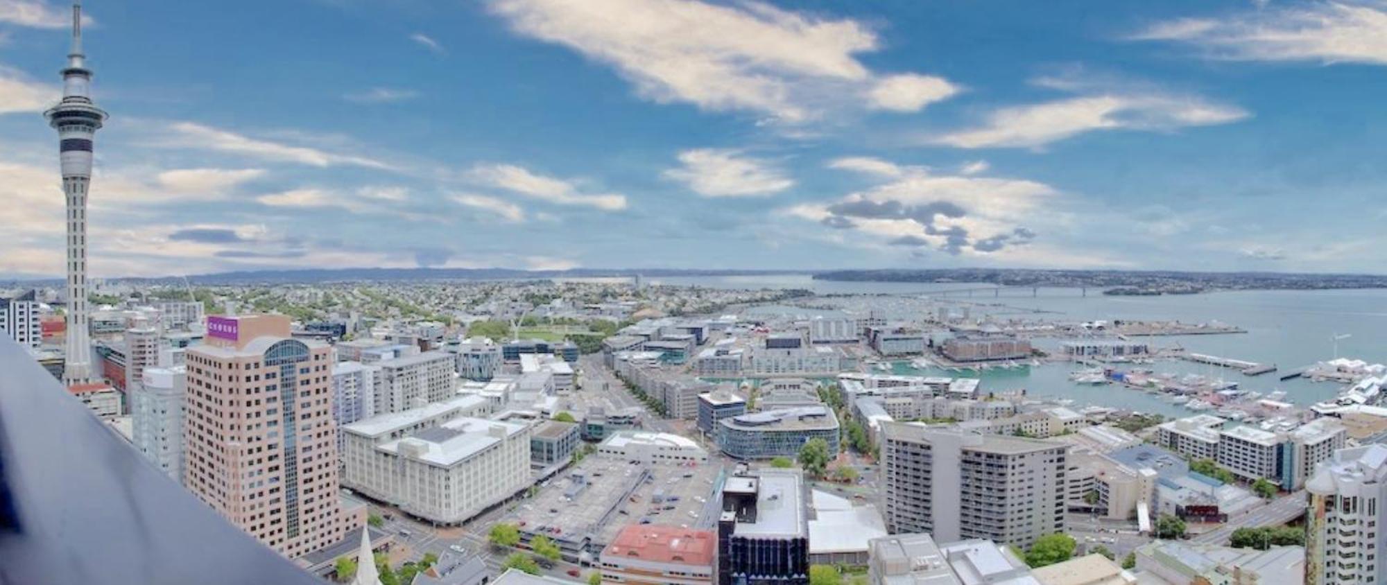 Top Floor Harbour View And Skytower View Apartment In Cbd Auckland Buitenkant foto